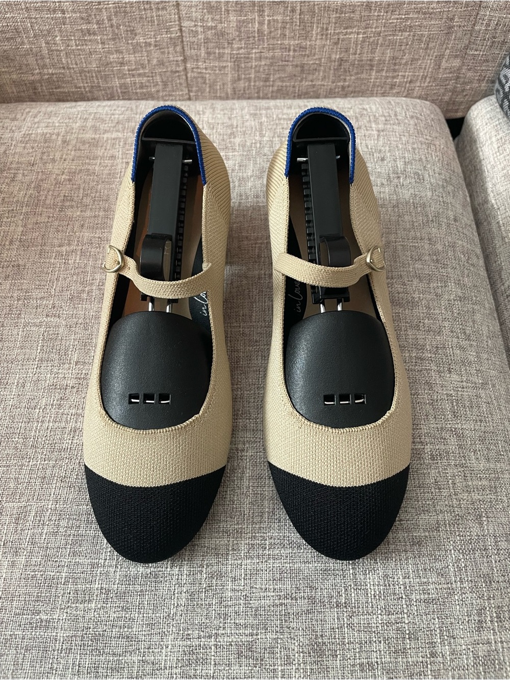 Rothys The Mary Jane Heel - Cream Captoe - Picture 6 of 6